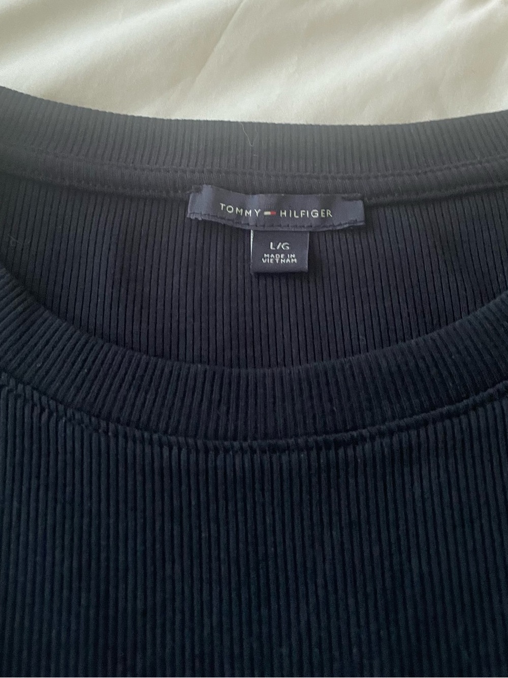 Tommy Hilfiger Women’s Dark Navy Blue Ribbed Dress, Sz L
